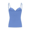 thumbnail image 4 of Camisole Tops for Women Built in Bra Adjustable Spaghetti Strap Workout Yoga Shirts Basic Tank Tops Layer Padded Bra Sky Blue L, 4 of 7