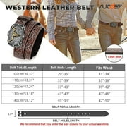 SUOSDEY Men Western Leather Belts for Women,Cowboy Cowgirl Embossed Belts for Jeans Christmas Gifts