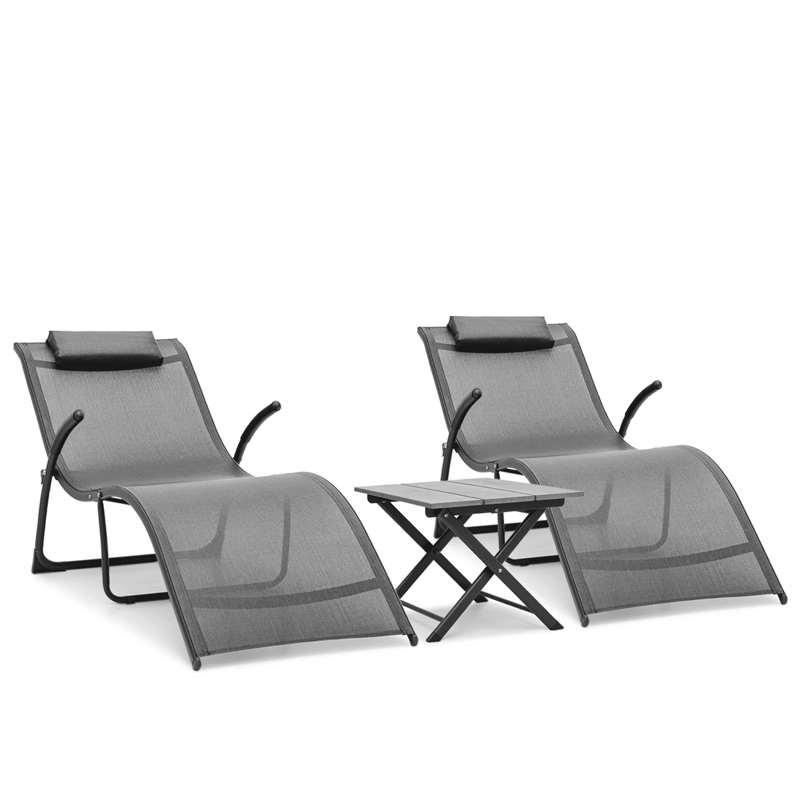 Magshion Patio Chaise Lounge Chairs Set of 3, Outdoor Beach Pool