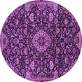 thumbnail image 1 of Ahgly Company Indoor Round Medallion Purple Traditional Area Rugs, 6' Round, 1 of 4