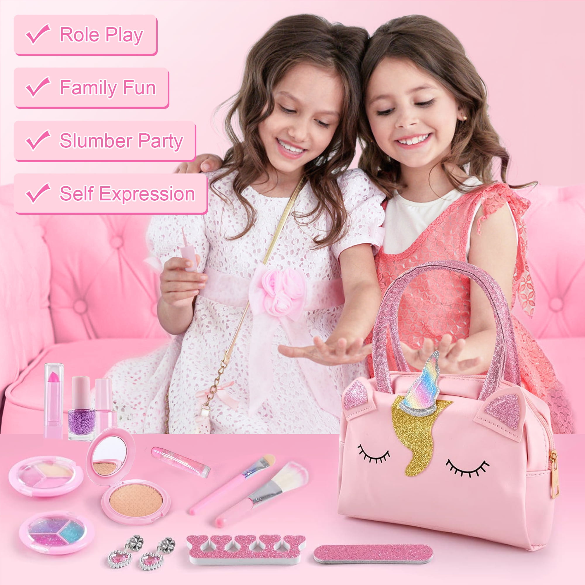 Toddler Purse Unicorn Purse Toys-for-Girls,Real Washable Kids