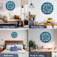 thumbnail image 2 of Wall Clock 12 Inch Boho Retro Round Silent Decorative Wall Clocks Battery Operated for Living Room Bedroom Kitchen Classroom Decor, Ethnic Tribal Floral Pattern Teal,Large, 2 of 7