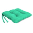 thumbnail image 5 of Jordan Manufacturing Sunbrella 19" x 19" Canvas Aruba Turquoise Solid Square Tufted Outdoor Wicker Seat Cushion with Ties and Welt (2 Pack), 5 of 10