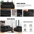 thumbnail image 6 of Thick Velvet Sofa Covers 1/2/3/4 Seater Pure Color Sofa Protector Stretch Non Slip Couch Cover Easy Fit Elastic Fabric Stretch Couch Slipcover(Black, 3-Seater Sofa), 6 of 11