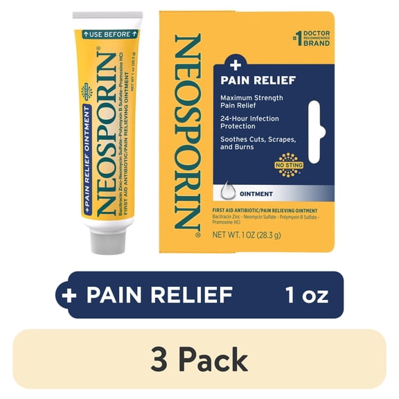 (3 pack) Neosporin   Pain Relief First Aid Ointment, 1 oz
