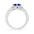 thumbnail image 2 of ANGARA Natural 1.25 ct Tanzanite and Diamond Split Shank Ring in 14K White Gold for Women (Size-8x6mm) | December Birthstone, Birthday, Anniversary, Jewelry Gift for Women | Natural Tanzanite Ring, 2 of 9