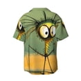 thumbnail image 6 of Lsque Quirky Cartoon 123 print Men's Cuban Collar Short Sleeve Shirt Summer Beachwear Casual Button Down Fashionable Vacation Leisure Shirt-3X-Large, 6 of 7