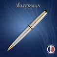 thumbnail image 2 of Waterman Expert Ballpoint Pen | Stainless Steel with 23k Gold Trim | Medium Tip | Blue Ink | Gift Box, 2 of 7
