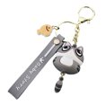 thumbnail image 1 of Jumpingount LLavero de dibujos animados gato pegamento Flexible Animal bolsa colgante accesorios de la suerte llaves anillo pequeña muñeca bonita regalo Ropa, zapatos y accesorios Miscelánea Gris Jumpingount AP014428-02, 1 of 6
