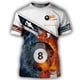 thumbnail image 3 of Camiseta de fitness con estampado 3D de billar y snooker para hombre, ropa de gimnasio, ropa de calle de moda, divertida camiseta unisex de manga corta, 3 of 5