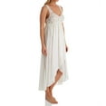 thumbnail image 1 of Women's Shadowline 35737 Silhouette Nylon Tricot Hi-Low Gown (Ivory 2X), 1 of 2