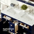 thumbnail image 3 of Totti Artemis 44 inch Blue Transitional Double Sink Bathroom Vanity, 3 of 7