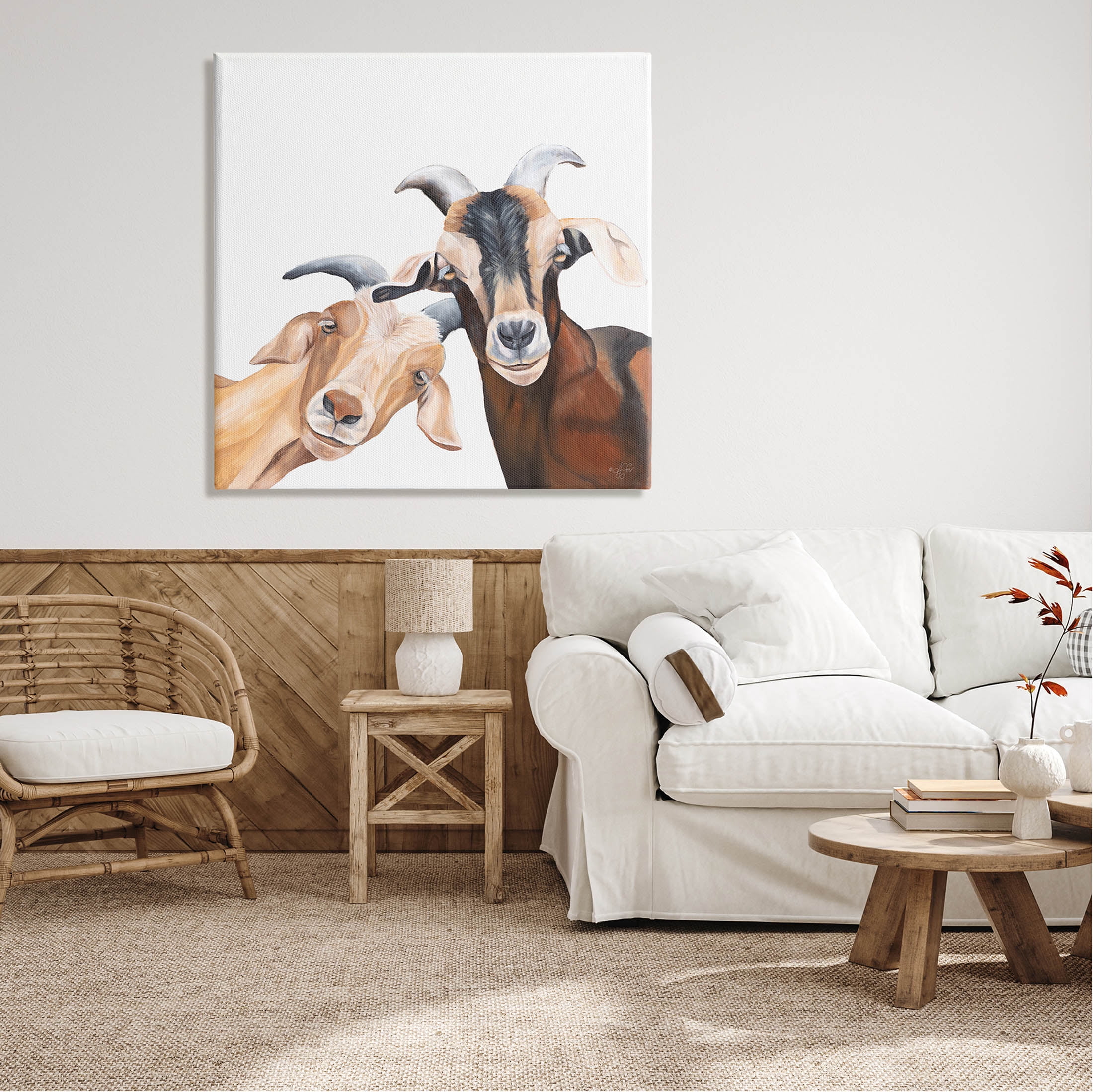 Happy Goat Smiling Animals Animals & Insects Graphic Art Gallery Wrapped Canvas Print Wall Art
