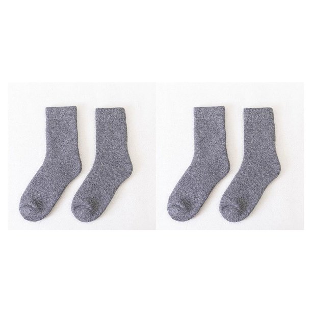 Inteprter Calcetines Cachemira Calcetín cálido engrosado contra el frío Equipo informal Usable Absorbe el sudor Invierno Hombres Regalo de Gris 2piezas