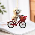 thumbnail image 4 of Hanging Day Sign Anniversary Pendant Wall Door Pendant Home Party Ornaments For Walls Doors Decorations 1Pc, White Dog On Bicycle With Gift Baskets Wall Hanging Ornament, Festive, 4 of 7