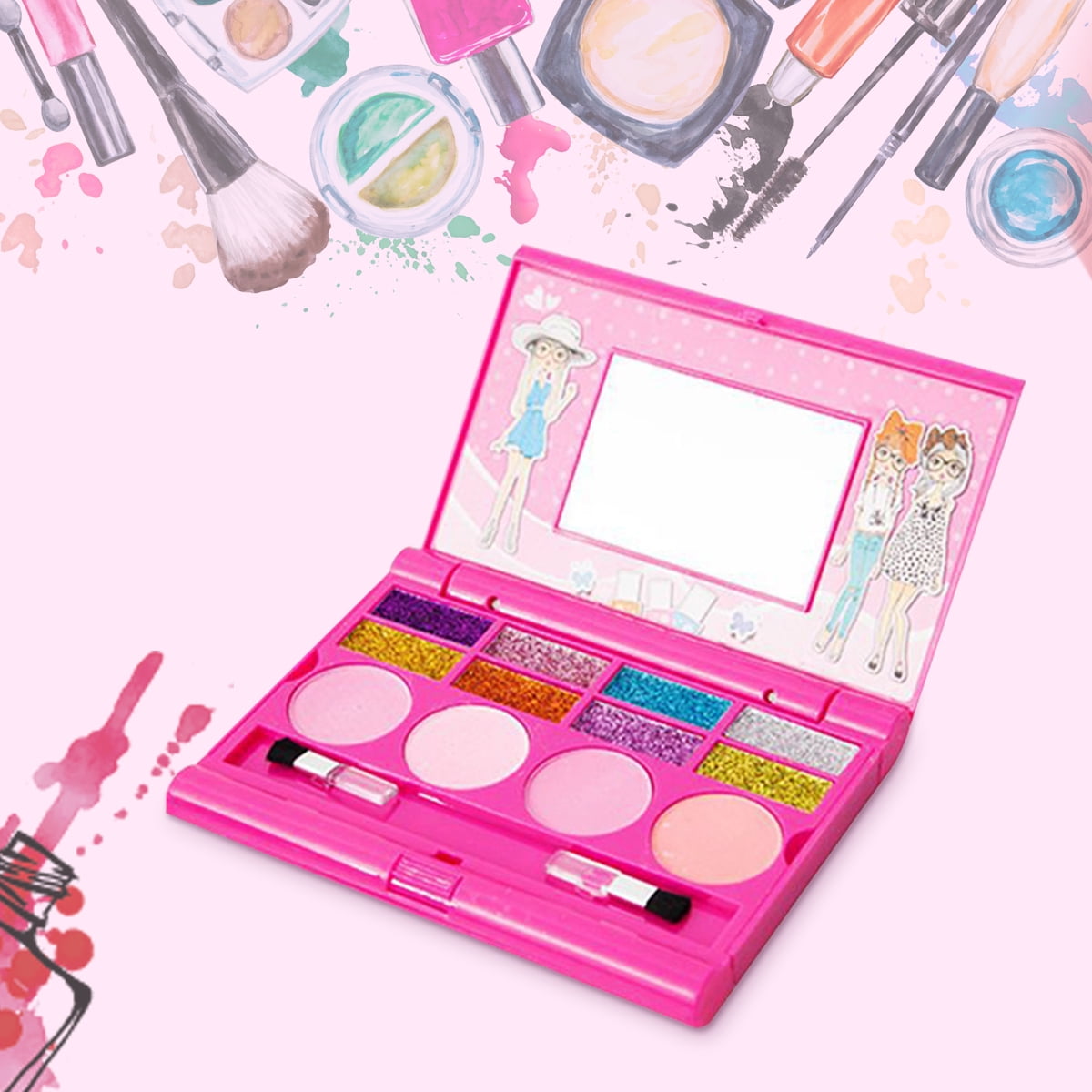 Kids Girls Makeup Set Princess Toy Cosmetic Kit Eyeshadow Lip Gloss
