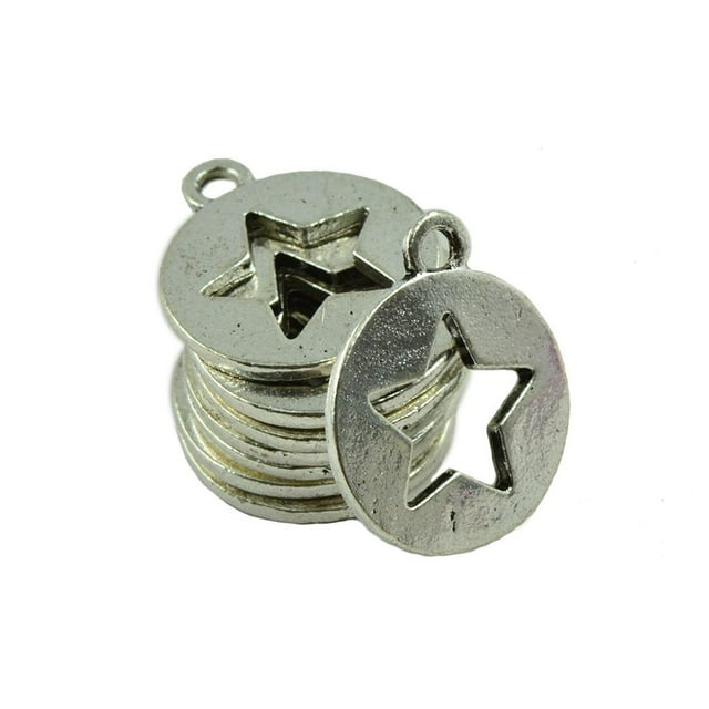 30 piezas de colgante hueco de plata con forma de colgante para collar de bricolaje