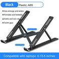 thumbnail image 3 of tredstone Laptop Stand Adjustable Plastic Laptop Holder Portable Folding Notebook Computer Stand, Black, 3 of 8