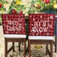 thumbnail image 1 of CCINEE 2 fundas para respaldo de silla de Navidad, color rojo y negro, fundas para sillas a cuadros de búfalo con copo de nieve, funda trasera para silla de Navidad, para comedor, cocina, boda, hotel,, 1 of 1