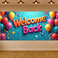 thumbnail image 5 of LUUFILx Welcome Back Banner Gradient Heart Stars Party Decoration Background Backdrop for Office Classroom Event Photography Celebration Decors, 5 of 7