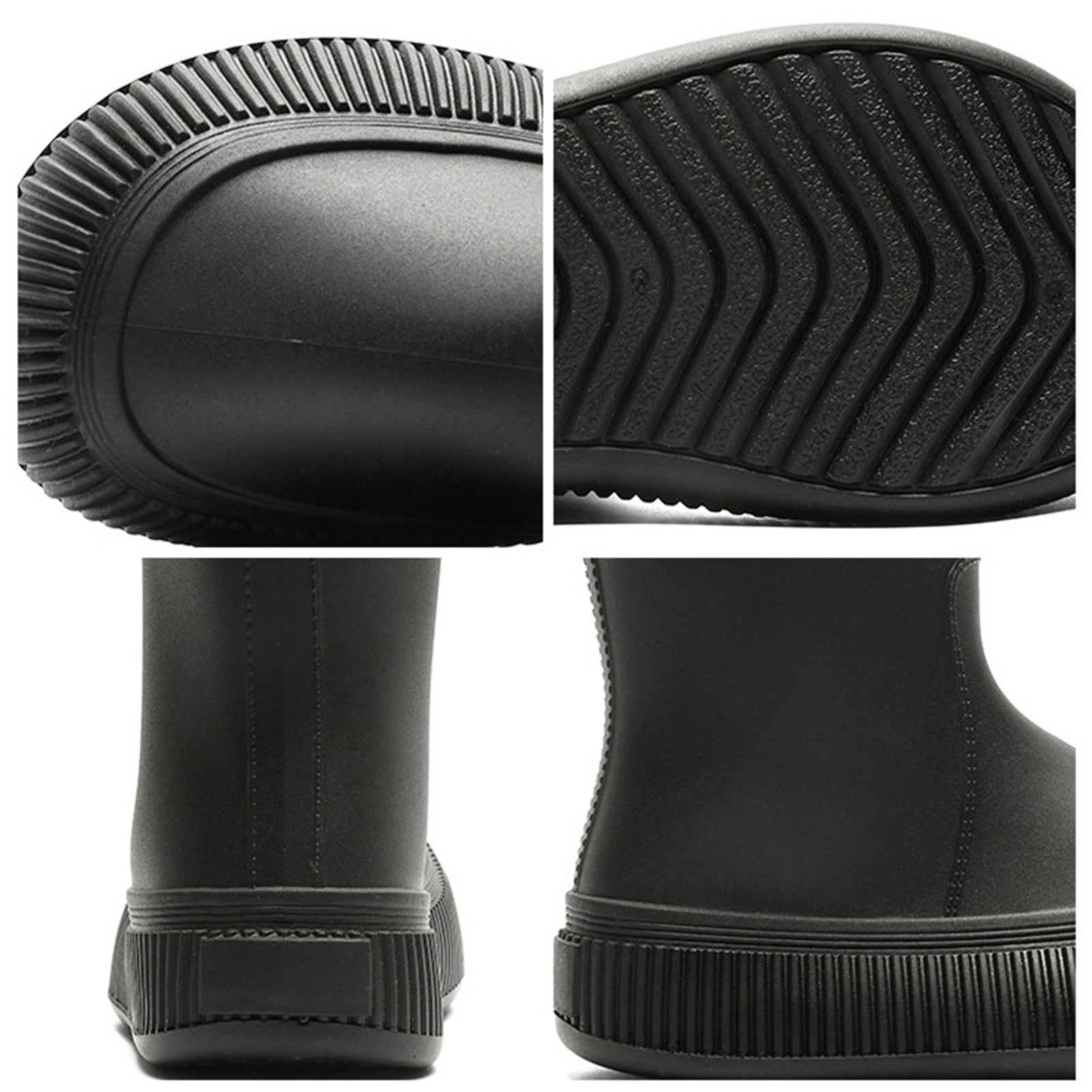 Gelikeya Rain Boots for Toddler Kids Soft and Breathable Light Up Rain Shoes Children's Footwear (Black, Size 11-12 Years)