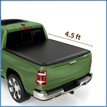 RVNI 4.5 Feet Soft Tri-fold Truck Bed Tonneau Cover for 2022 2023 2024 Ford Maverick with Led Lamp Waterproof