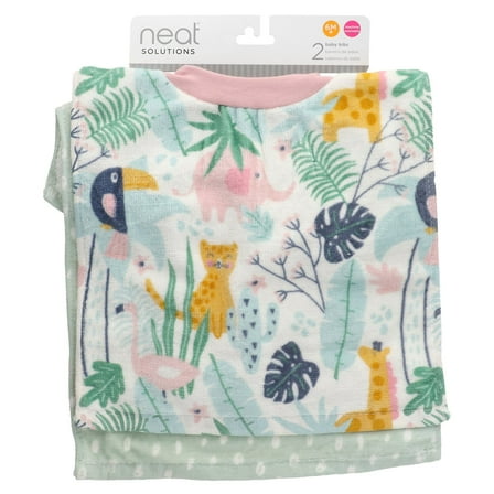 Neat Solutions Baby Bibs, 6M , Animals, 2 Count