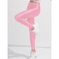 thumbnail image 2 of Hansber Men Women Active Yoga Leggings Shiny Metallic Pants Workout Cycling Running Tights Pink XL, 2 of 4