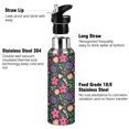 thumbnail image 3 of Yayeee 33oz Insulated Water Bottle Double Wall Stainless Steel with Flip Straw Lid, Pink Rose Floral Pattern, 3 of 7