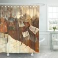 thumbnail image 1 of ABPHQTO Fantasía invierno ciudad paisaje pintura sobre lienzo puente de granero fino casa rústica baño cortinas de ducha 152x180 cm, 1 of 2