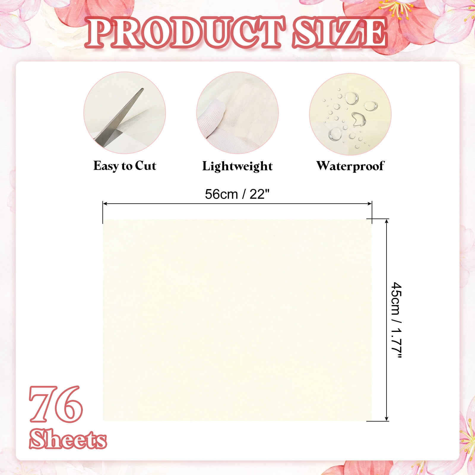 Uxcell 76Sheets Flower Wrapping Paper, 22"x17.7" Cotton Wrapping Flower Tissue Paper Floral Bouquet Wraps for Florist Packaging Arrangement Supplies Gift Packaging, Beige
