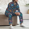 thumbnail image 7 of Yiaed Marine Inhabitants Print Men’s Pajamas Set - Long Sleeve Button Down Sleep Shirt and Pajama Bottoms Sleepwear Set Mens Pjs Sets Men's Pajama Bottoms-X-Large, 7 of 7