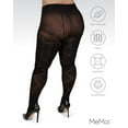 thumbnail image 6 of MeMoi Diamond Opaque Plus Size Curvy Control Top Tights - Womens - Female, 7X, Black, 6 of 7