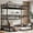 Black, variant on HICOMILA Twin Over Twin Over Full Bunk Bed, Heavy Duty Metal Triple Bunk Bed with Full-Length Safety Guardrails & Noise-Reduced Design, Space-Saving Bunk Bed for Shared Rooms Guest Rooms White