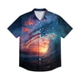 thumbnail image 5 of Hogleaql Men's 250 Anniversary Usa Shirts 4th Of July American Flag Print Short Sleeve Patriotic Shirt Collared Button Fashion Beach Workout Outfits Dark Blue XL, 5 of 6