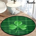thumbnail image 5 of GZHJMY St. Patrick's Day Anti Fatigue Round Area Rug, Plaid Clover Non Slip Absorbent Comfort Round Rug Floor Carpet Yoga Mat for Entryway Living Room Bedroom Sofa Home Decor (3' in Diameter), 5 of 7