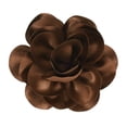 thumbnail image 1 of Broches y alfileres de flores de rosa para mujeres, alfileres de solapa de 5.5 pulgadas, clips de flores de camelia de satén grande [14cm, castaño], 1 of 7