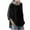 Black, variant on HAiming Women's Plus Size 3/4 Sleeve Shirts Cotton Linen Casual Loose Solid Color Crewneck Tunic Tops Blouses
