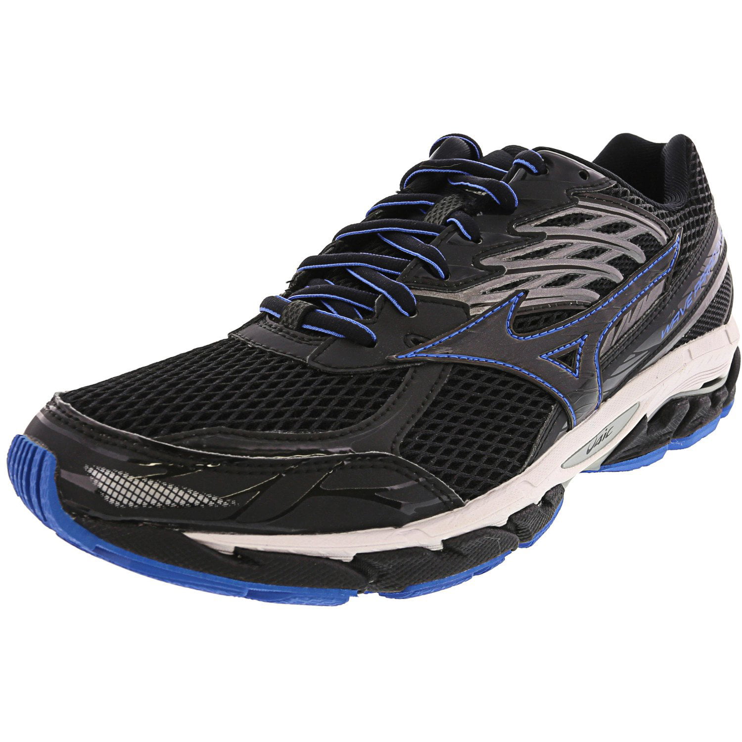 Blue Ankle-High Fabric Running Shoe 