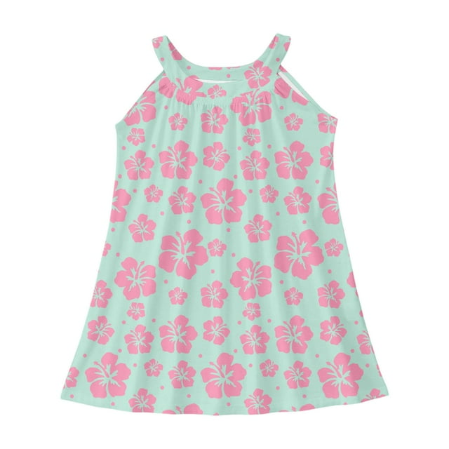 Robe d'Été Sans Manches pour Filles, Robe Débardeur à Imprimé Graphique, Couverture de Plage pour Enfant, Taille 9-10T