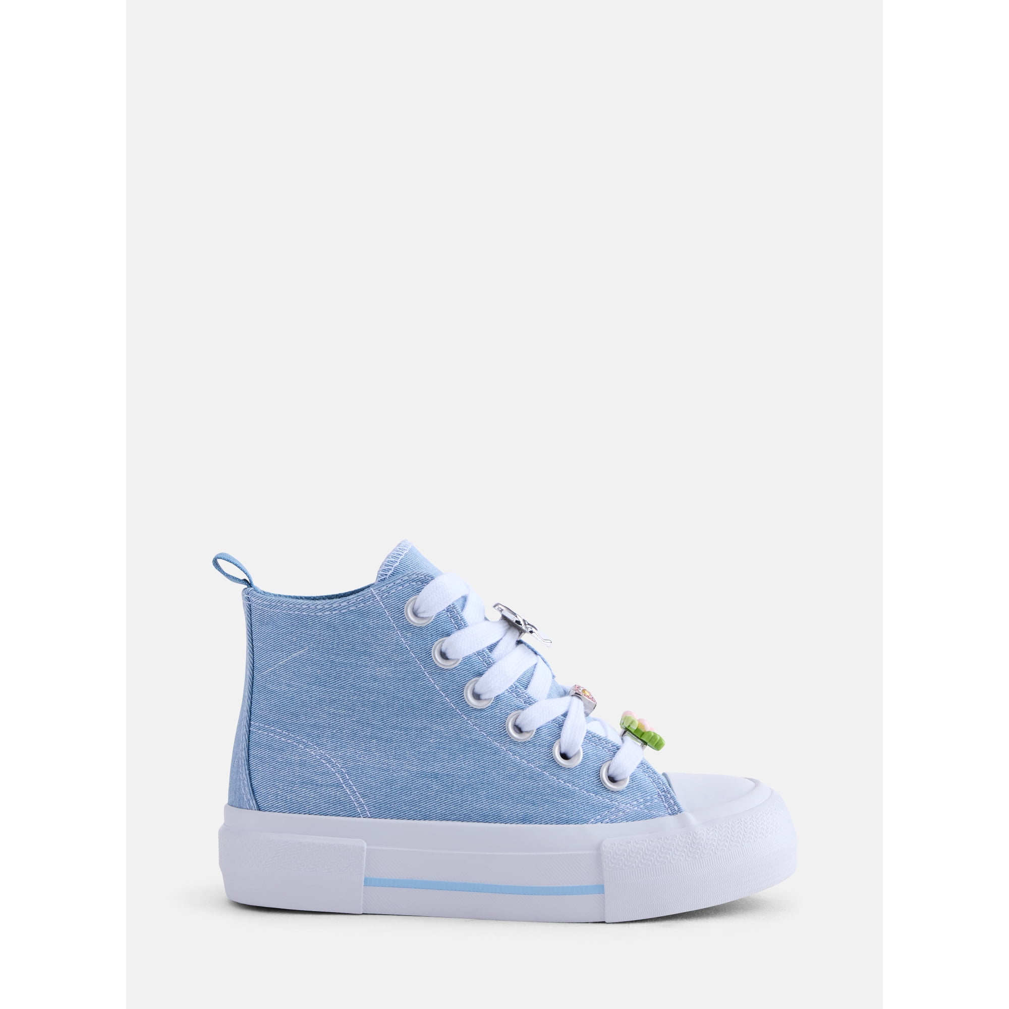 Wonder Nation Girl’s Canvas Charm Embellished High Top Platform Sneakers
