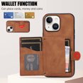 thumbnail image 6 of Mantto Case for iPhone 13,Wallet Phone Case Cute Leather Case with Card Holder Crossbody Cover for Women Girls Strap Wristlet RFID Blocking Shockproof For iPhone 13,brown, 6 of 8