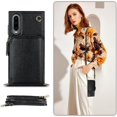 thumbnail image 2 of Funda tipo cartera para Huawei P30 con tarjetero y correa para el hombro para mujer, 2 of 5