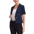 thumbnail image 4 of INSPIRE CHIC Women's Casual Shawl Collar Open Front Cardigan Short Sleeve Work Office Suit Blazers XL Navy Blue, 4 of 7