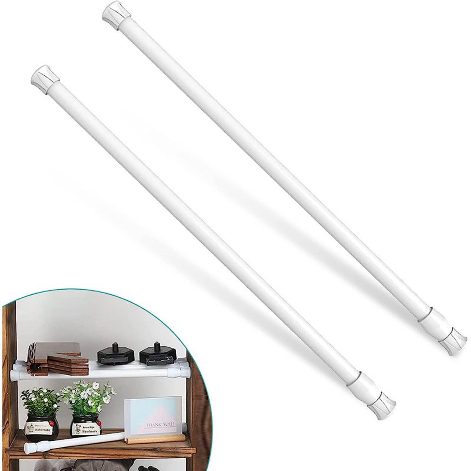 4 Pack Spring Tension Curtain Rod Adjustable Sliding Window Bars 15.7-28 Inches White Small Short Expandable Spring Curtain Tension Rods for Window,Bathroom,Cupboard,Kitchen