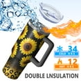 thumbnail image 2 of 1pc Sunflower 40oz Tumbler with Straw & Handle - Insulated Stainless Steel Cup | Holiday Gift for Man Women (Christmas, Valentine's, Birthday), 2 of 5