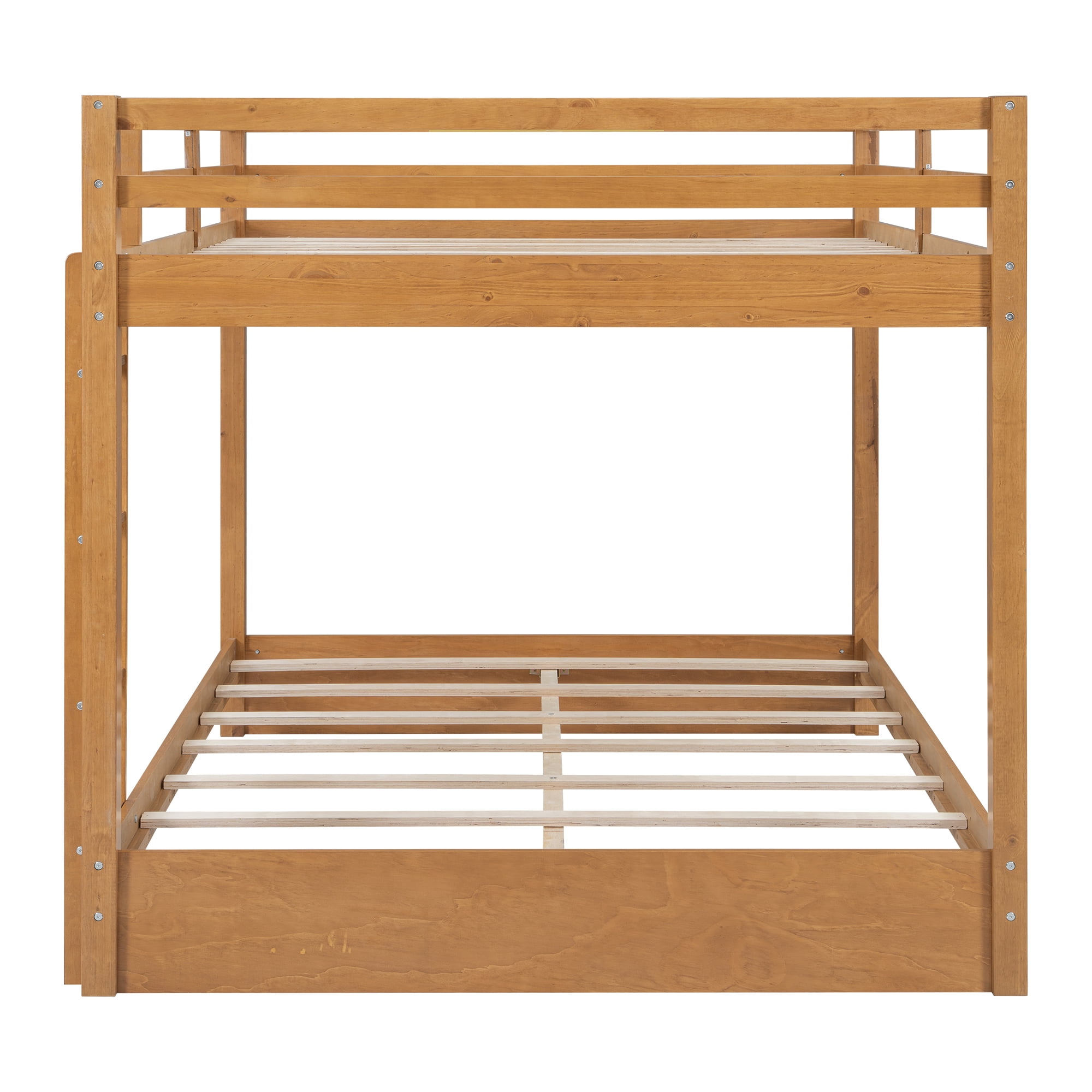 Euroco Wood Queen over Queen Bunk Bed for Kids Teens Adults, Wood