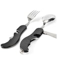 thumbnail image 2 of Juego de cubiertos y utensilios de cocina de acero inoxidable para acampar, equipo de preparación y suministros para cocinar en acampada, (negro), 2 of 5