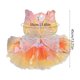 thumbnail image 3 of Vestido para perros y gatos con diseño de mariposas y arcoíris, malla ligera, adecuado para mascotas pequeñas a grandes, color rosa, incluye falda., 3 of 6