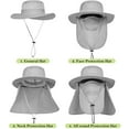 thumbnail image 6 of 2 Pieces Men's Wide Brim Fishing Hat Outdoor UPF 50+ Sun Protection Removable Face and Neck Flap, 6 of 7